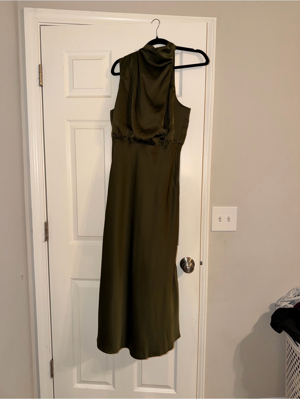Lulu's Olive Green Asymmetrical Midi Dress